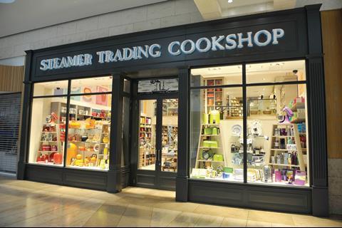 There are 32 Steamer Trading Cookshops altogether, including the one that has just opened in Bluewater. For the retailer, it is its first mall branch.